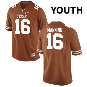 Texas Longhorns Youth #16 Arch Manning Authentic Orange College Football Jersey XIH28P0Y